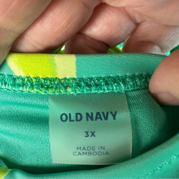 Old Navy women's green floral 1 piece swimsuit summer travel beach plus size - Picture 6 of 12